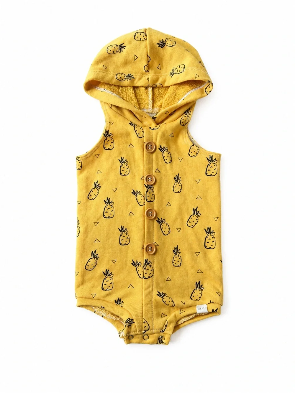 Lulu and Roo Handmade Pineapple Hooded Romper 3–6M EUC Bamboo